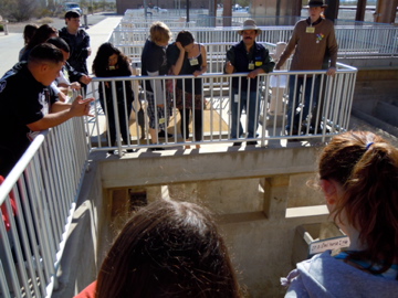 Students at water treatment plant